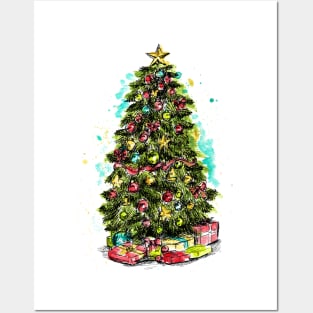 Colorful Christmas tree Posters and Art